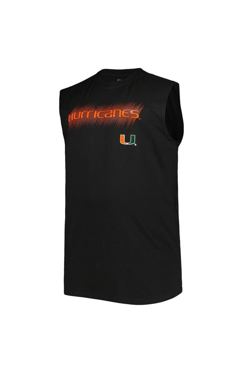 PROFILE Men's Black Miami Hurricanes Big & Tall Tank Top, Alternate, color,