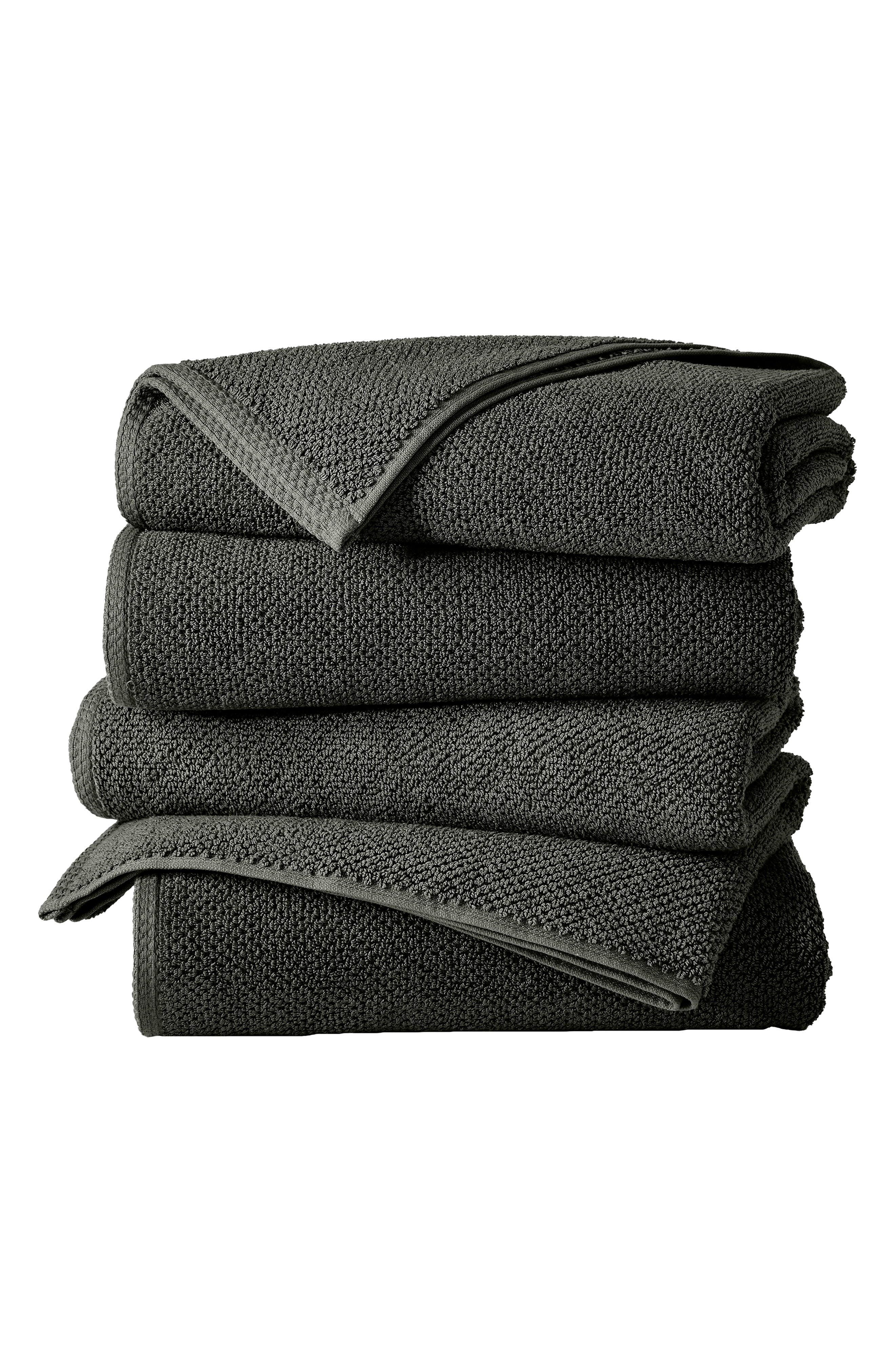 Woven & Weft Cotton 4-Pack Textured Bath Towels