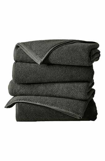 Woven & Weft Cotton 4-Pack Textured Bath Towels