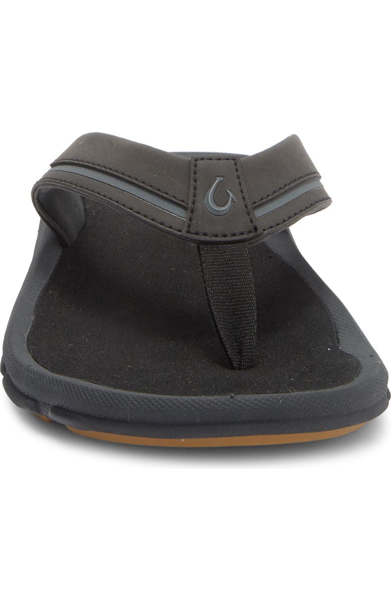 OluKai Akeu Flip Flop, Alternate, color, Black / Black