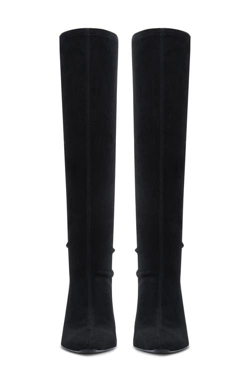 Femme La Whistler Pointed Toe Knee High Boot In Black