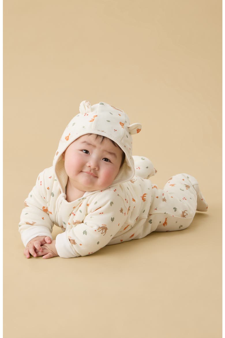 Woodland Print Pramsuit, Alternate, color, Woodland Tofu