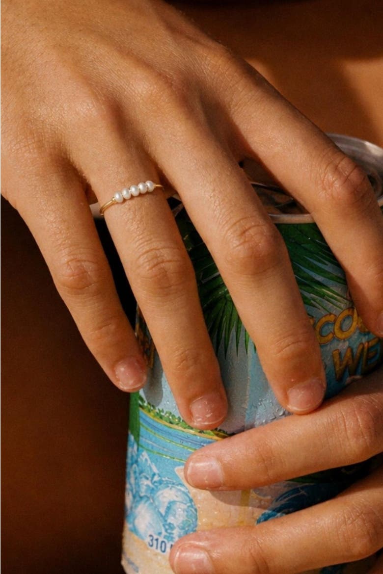 Mini Pearls Ring, Alternate, color, Gold