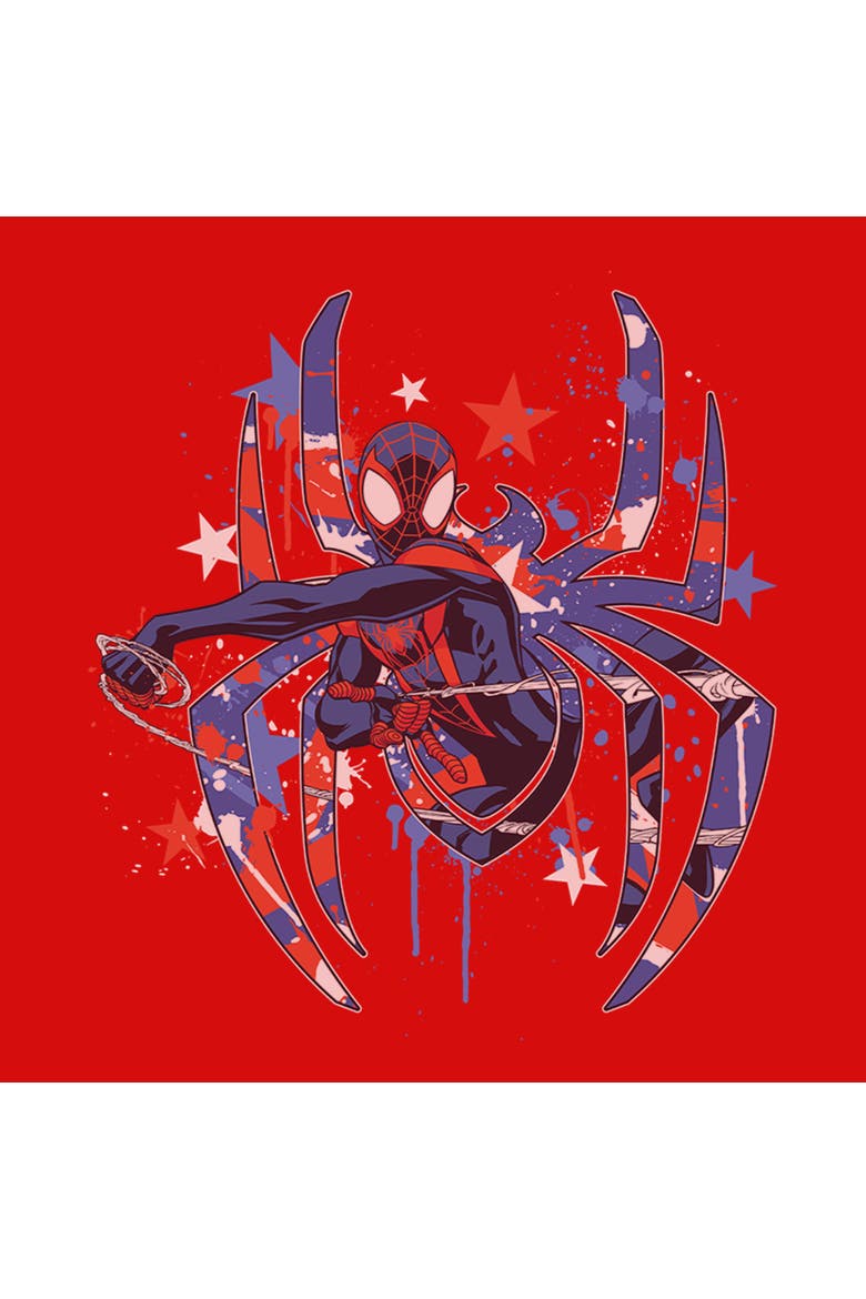 Girl's Marvel Spider-Man Patriotic Spider Logo  Graphic T-Shirt, Alternate, color, Red