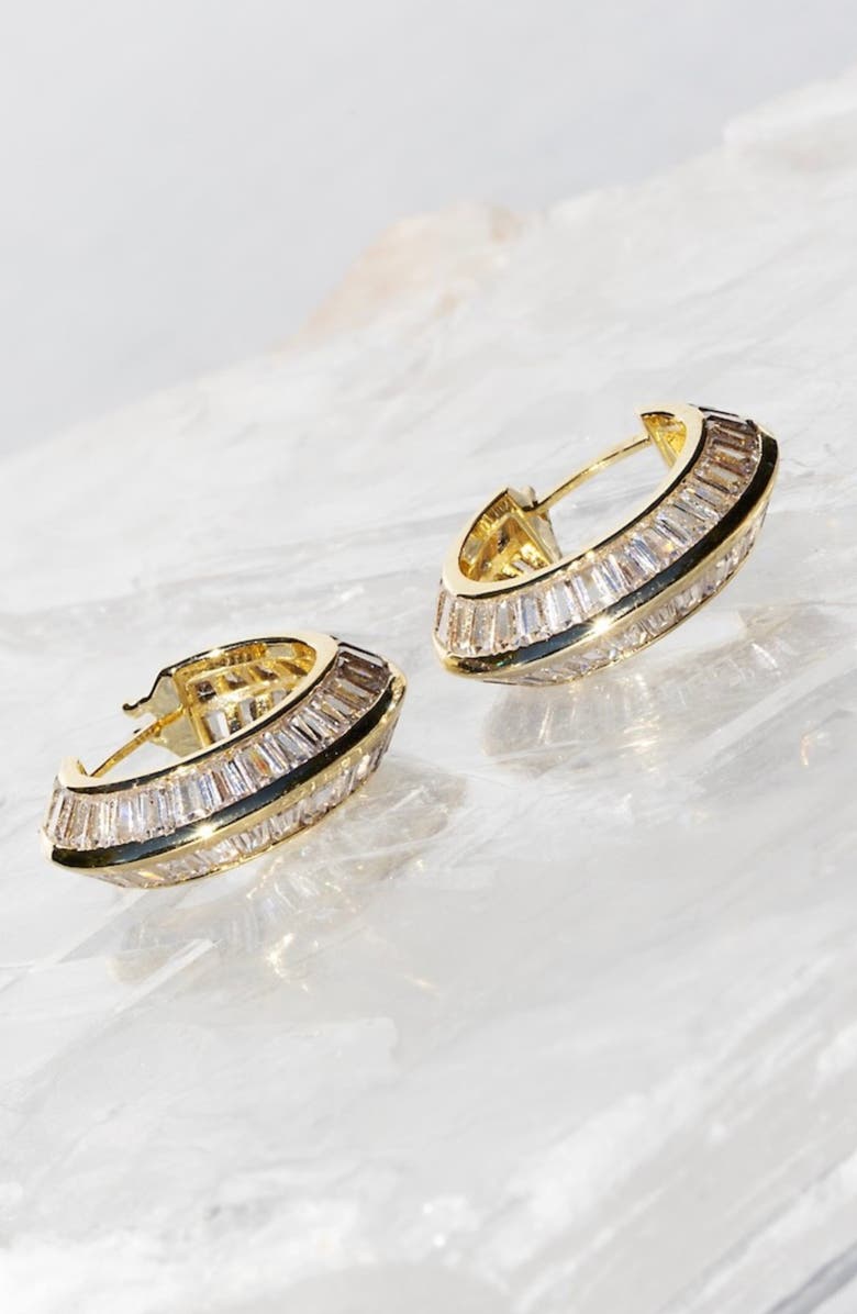 NATIVE GEM Razor Edge Hoops, Alternate, color, Gold