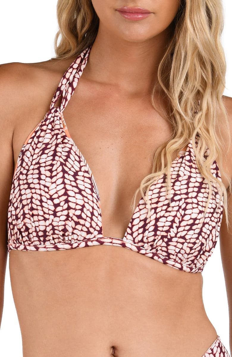 La Blanca Sandy Cove Reversible Bikini Top, Alternate, color, Sienna