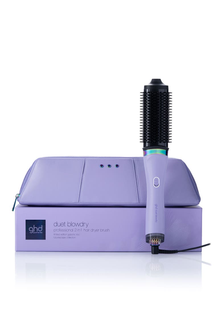Duet Blowdry 2-in-1 Hair Dryer Brush in Galactic Lilac (Limited Edition), Main, color, PURPLE