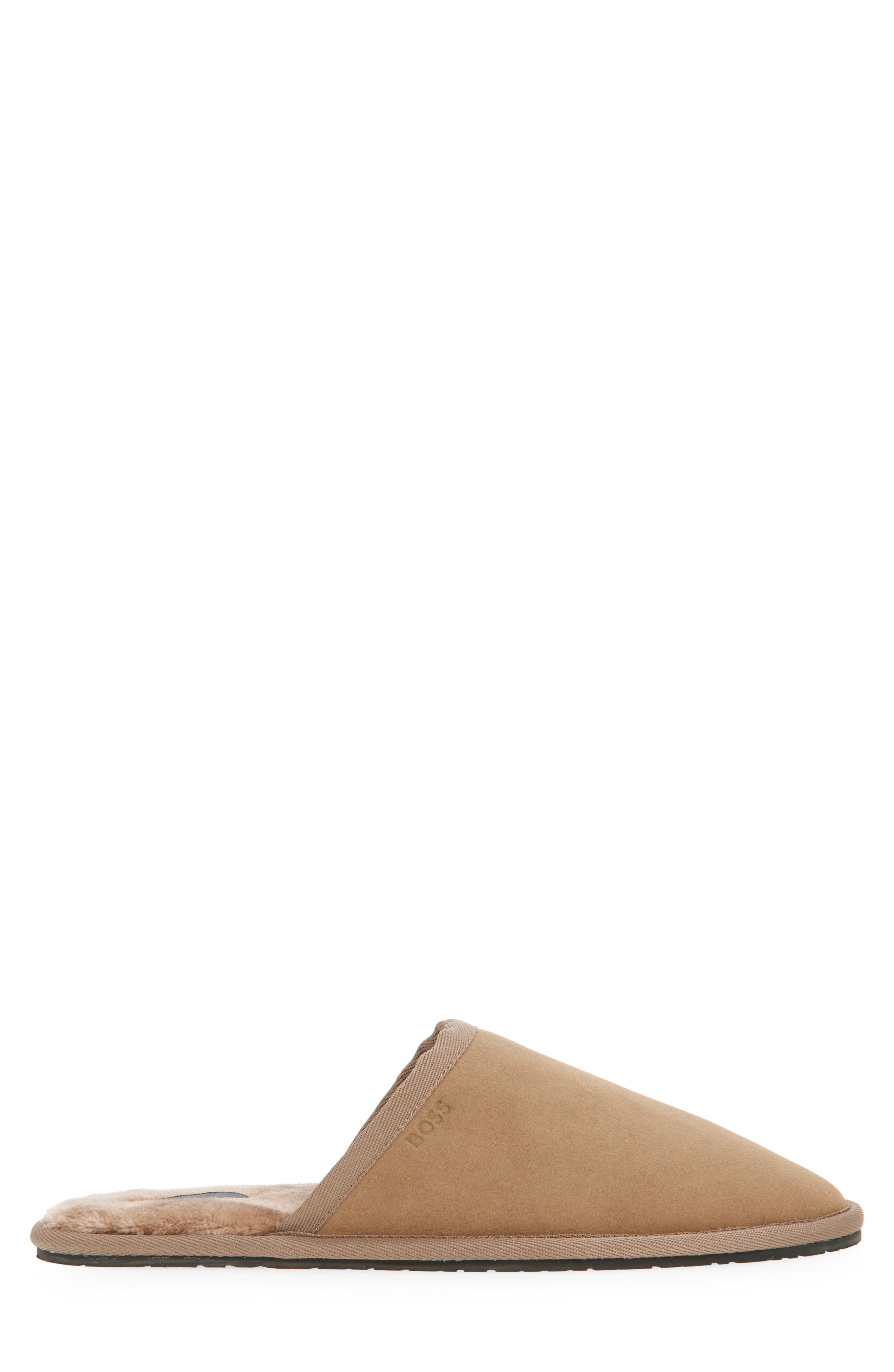 BOSS Faux Fur Lined Scuff Slipper, Alternate, color, Medium Beige