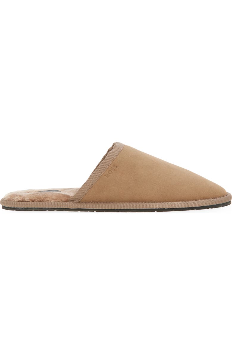 BOSS Faux Fur Lined Scuff Slipper, Alternate, color, Medium Beige