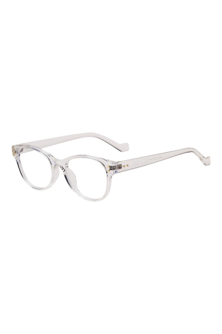 Montreal 60mm Round Blue Light Blocking Glasses, Main, color, CLEAR/ CLEAR