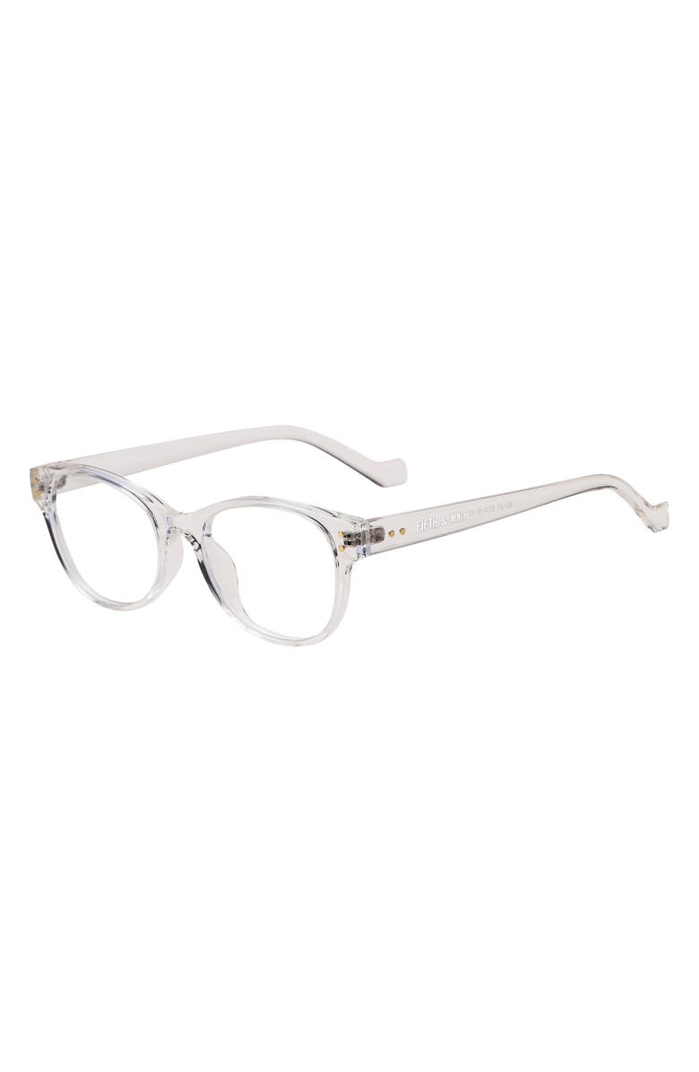 Fifth & Ninth Montreal 60mm Round Blue Light Blocking Glasses, Main, color, Clear/ Clear