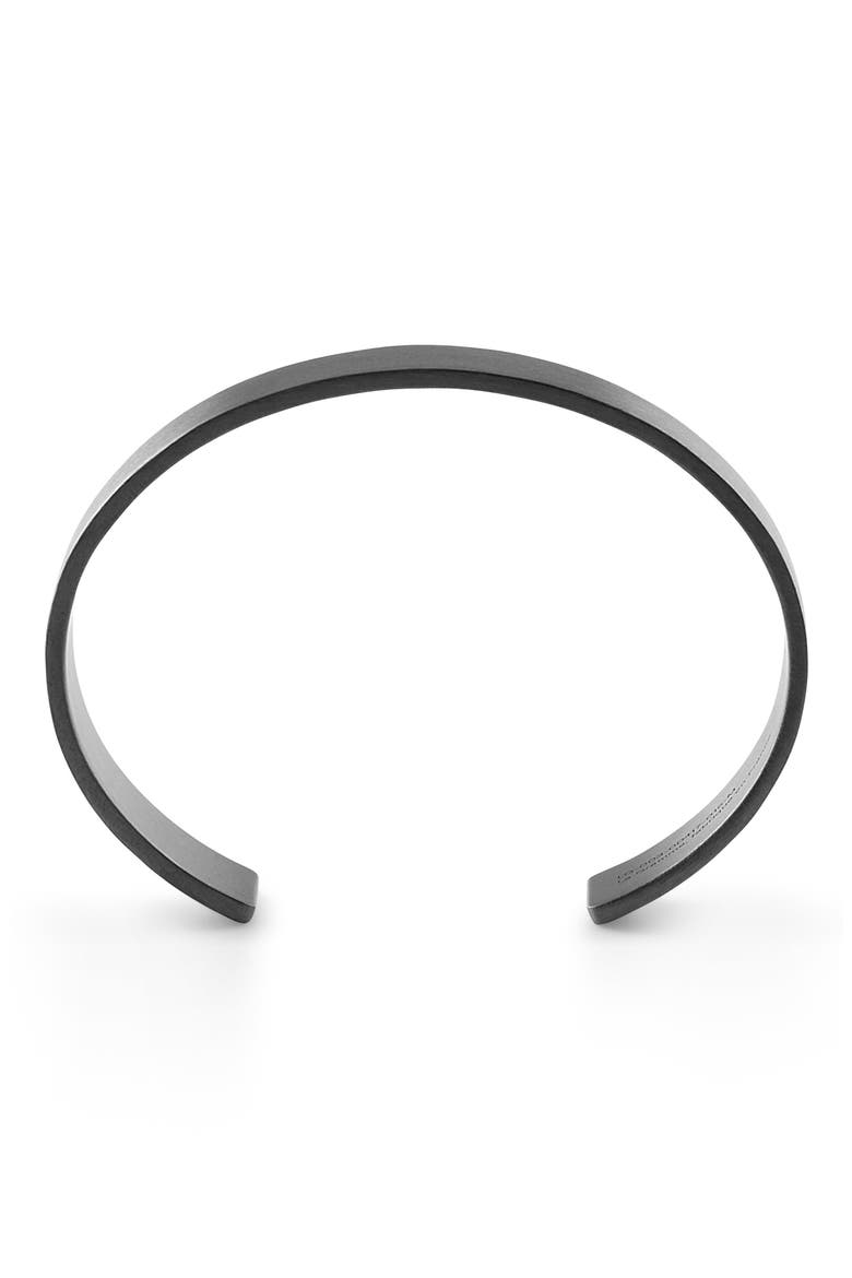 Men's 41G Brushed Sterling Silver Ribbon Cuff Bracelet, Alternate, color, BLACK SILVER