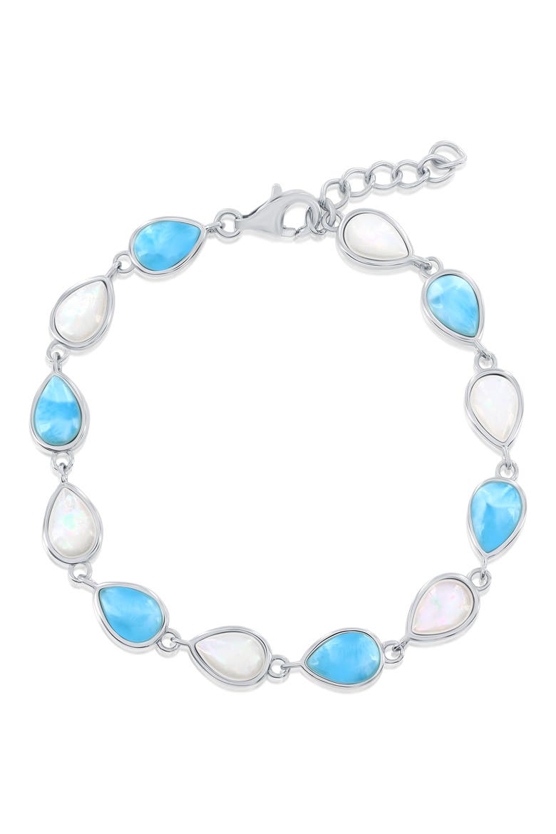 Mother-of-Pearl & Larimar Bracelet, Main, color, BLUE