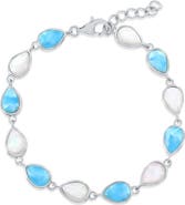 SIMONA Mother-of-Pearl & Larimar Bracelet