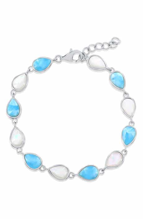 SIMONA Mother-of-Pearl & Larimar Bracelet