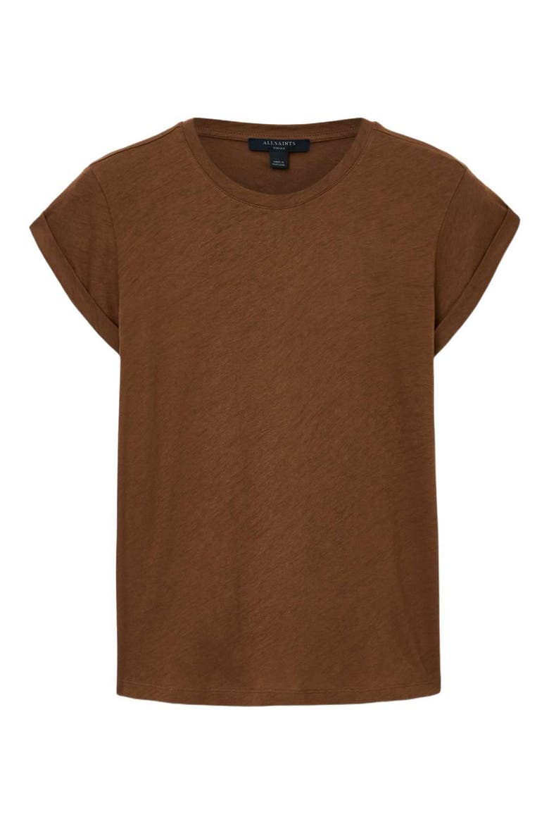 Anna Cotton T-Shirt, Alternate, color, COGNAC BROWN