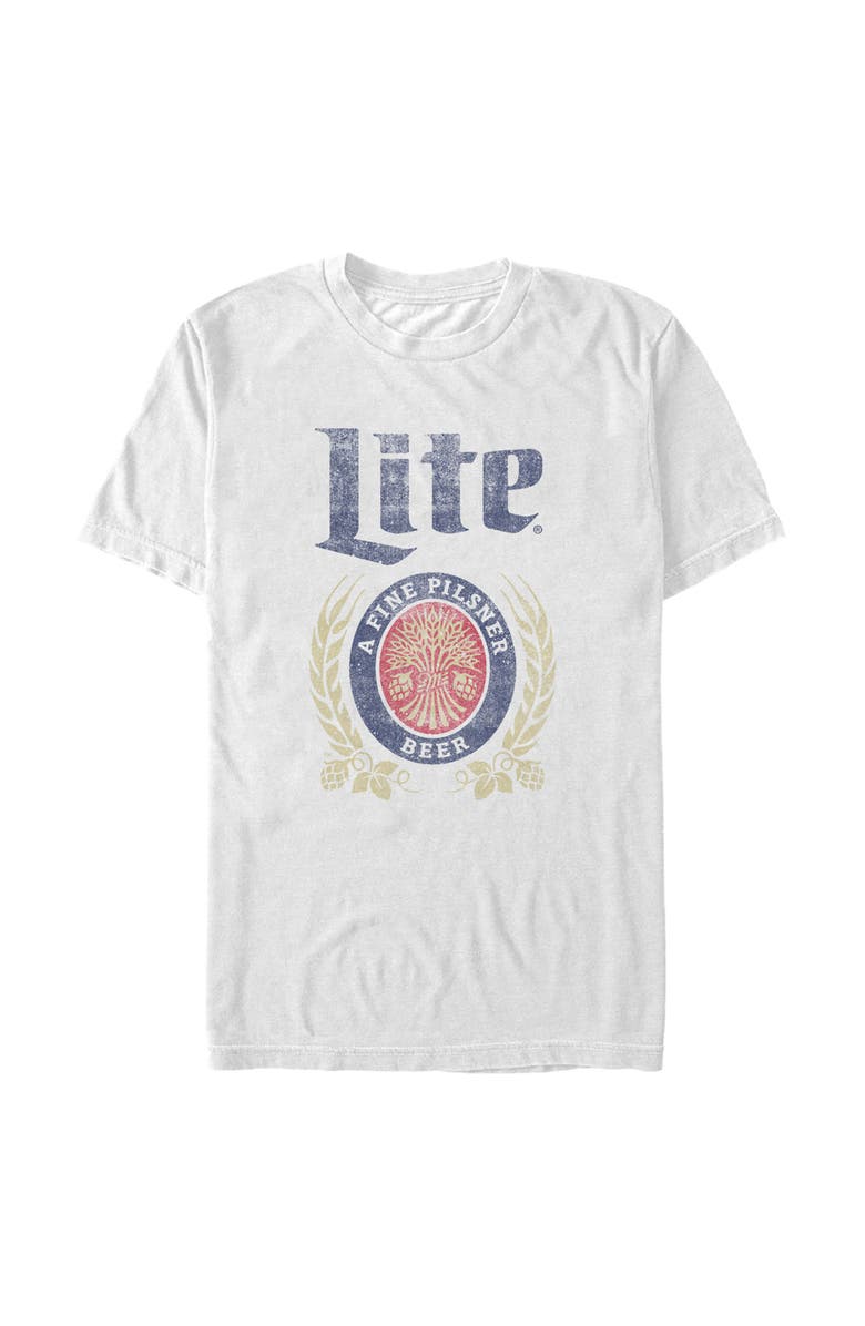 Miller High Life Men's Miller High Life Faded Miller Fine Pilsner Graphic T-Shirt, Main, color, White