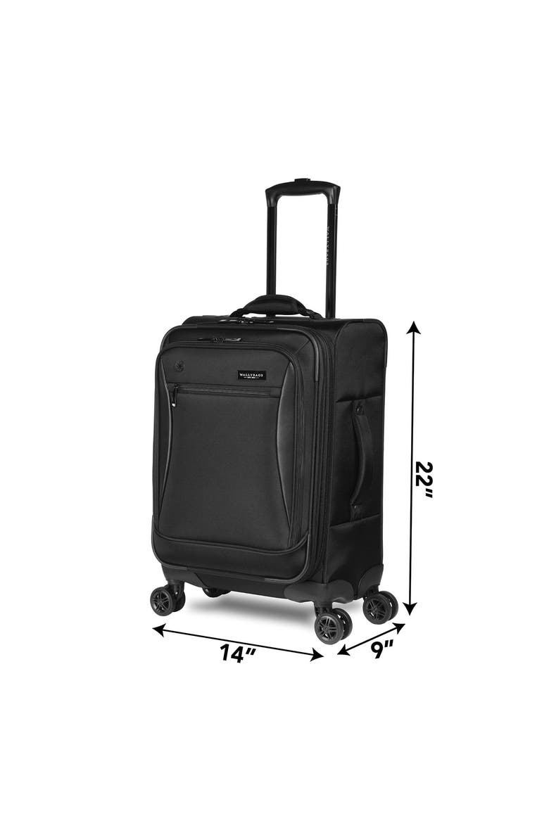 Solutions 20 Expandable Spinner Carry-On with Padded Electronics Pockets, Alternate, color, Black