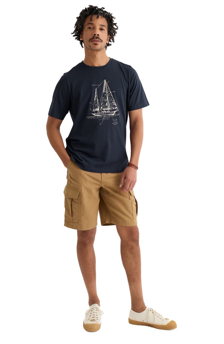 Seasalt Cornwall Midwatch Graphic T-shirt, Alternate, color, Boat Sketch Maritime