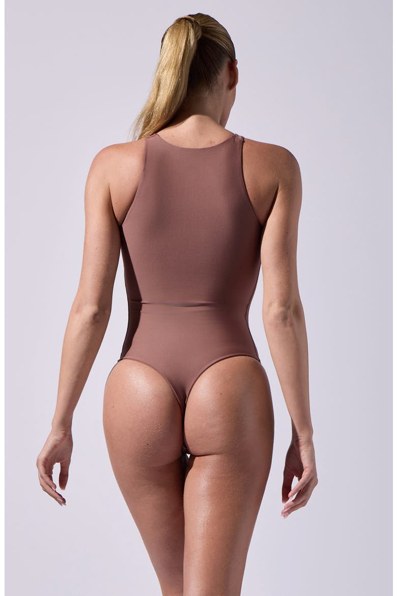 High Neck Sleeveless Bodysuit, Alternate, color, MAUVE