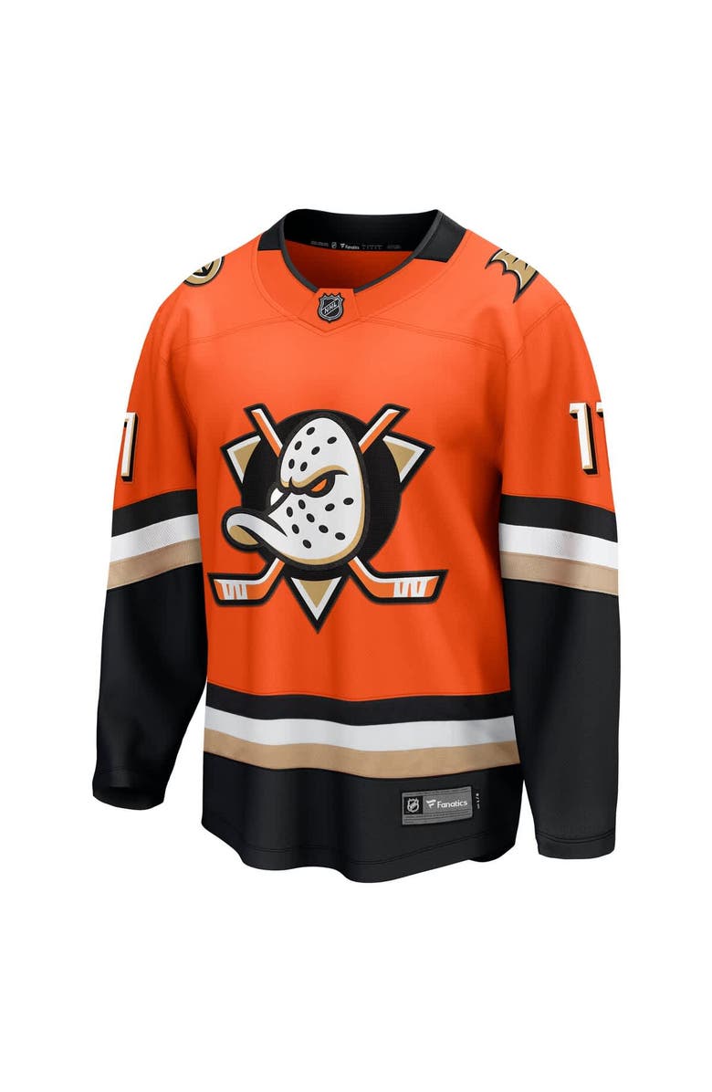 FANATICS Men's Fanatics Trevor Zegras Orange Anaheim Ducks Home Premier Breakaway Player Jersey, Alternate, color, 