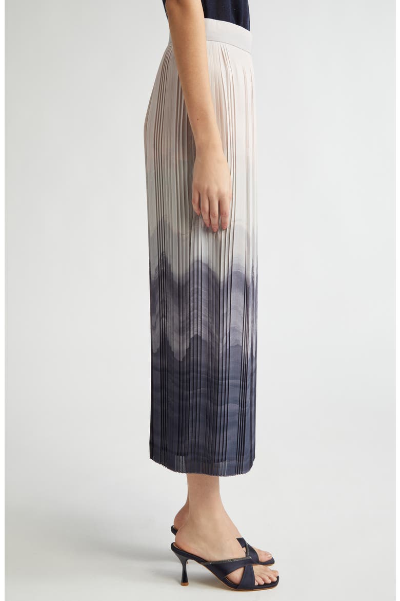 Pleated Ombré Midi Skirt, Alternate, color, SMOKE MELANGE GREY