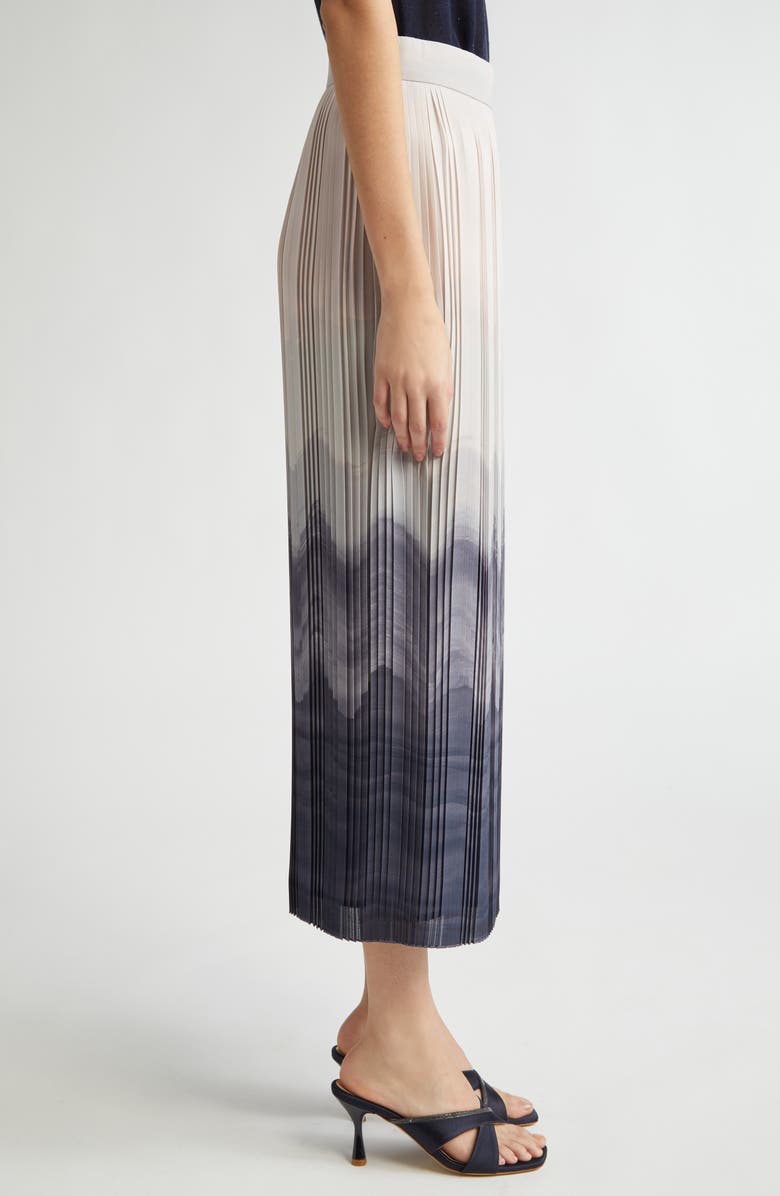 Eleventy Pleated Ombré Midi Skirt, Alternate, color, 