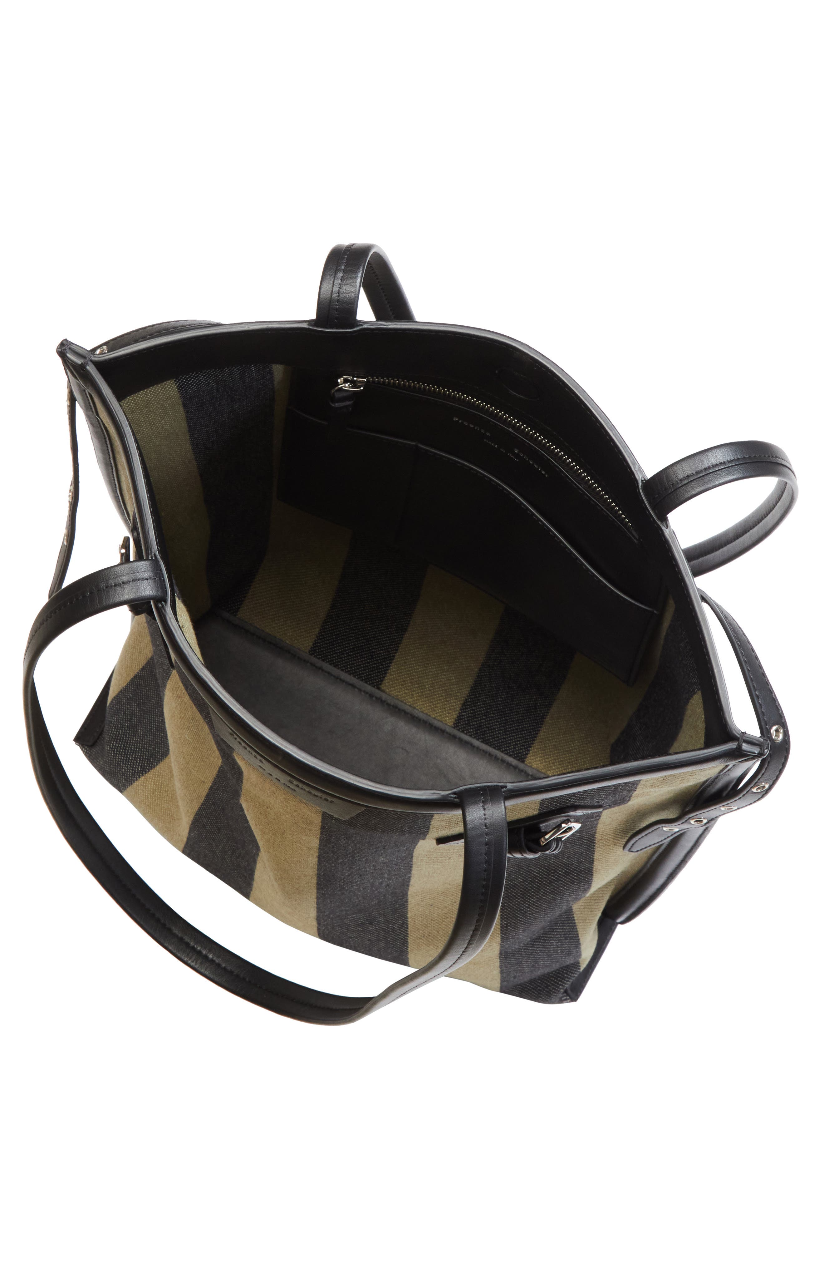 North/South Days Stripe Canvas Tote, Alternate, color, MOSS/ BLACK