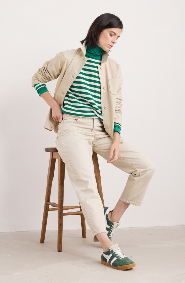 Seasalt Cornwall Reading Rocks Denim Jacket, Alternate, color, Limestone