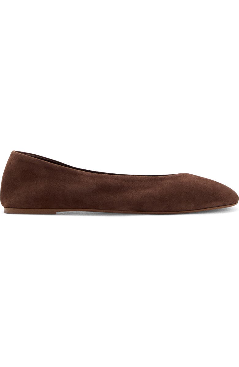 MANGO Leather Ballet Flat, Alternate, color, Chocolate