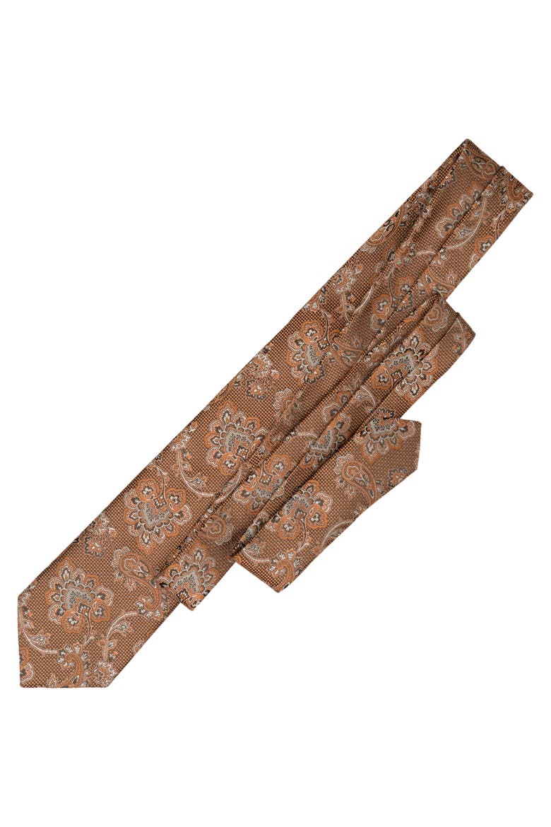 Montello - Extra Long Silk Jacquard Tie for Men, Alternate, color, Salmon