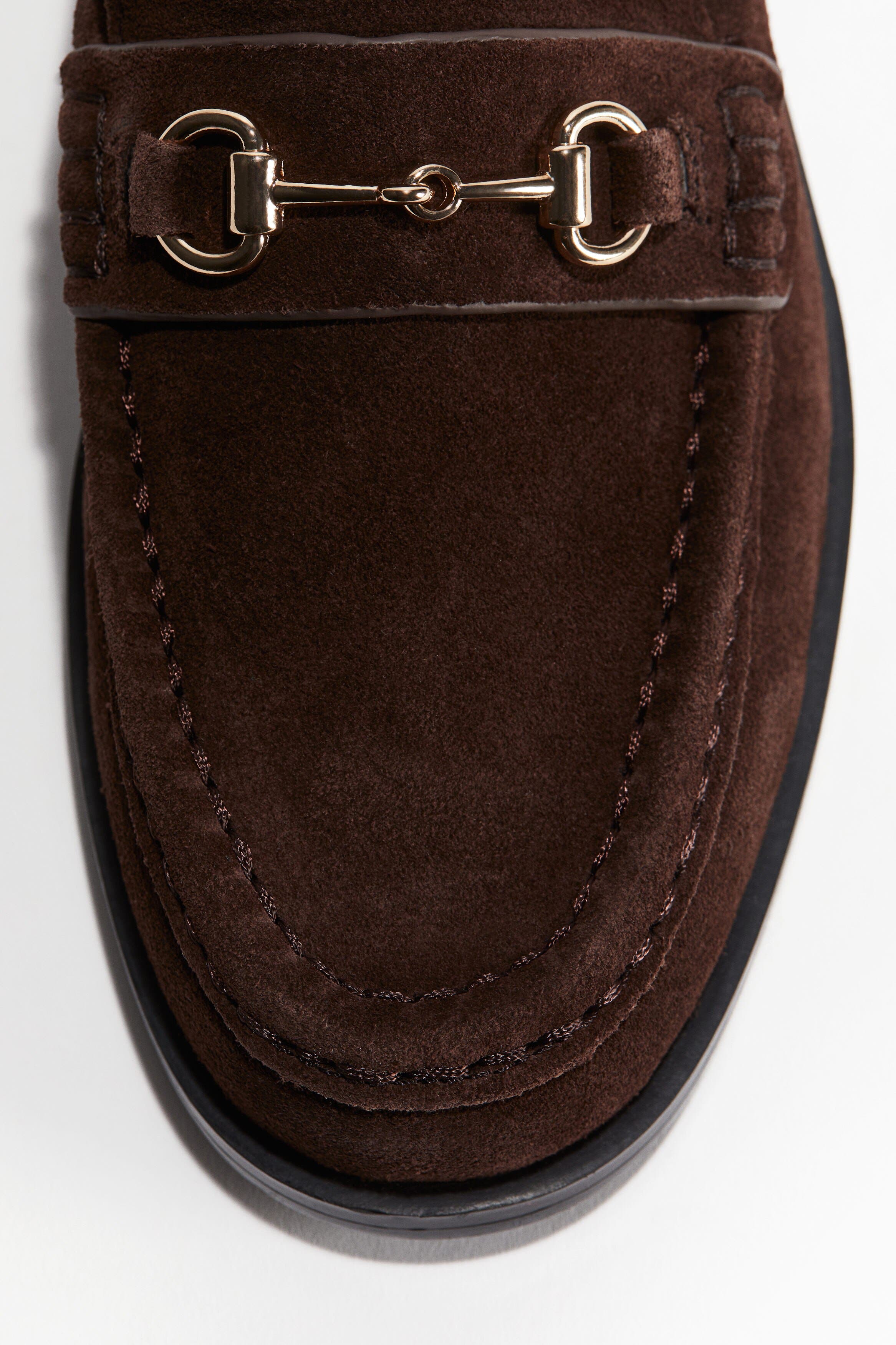 H&M Suede Loafers, Alternate, color, Dark Brown