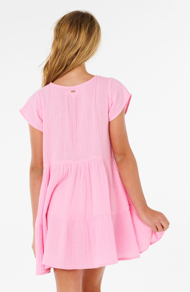 Rip Curl Kids' Premium Surf Cotton Gauze Babydoll Dress, Alternate, color, Bright Pink