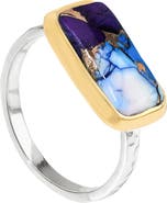 YS GEMS Two-Tone Semiprecious Stone Ring