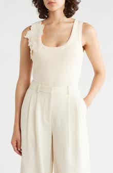 Floral Appliqué Sweater Tank