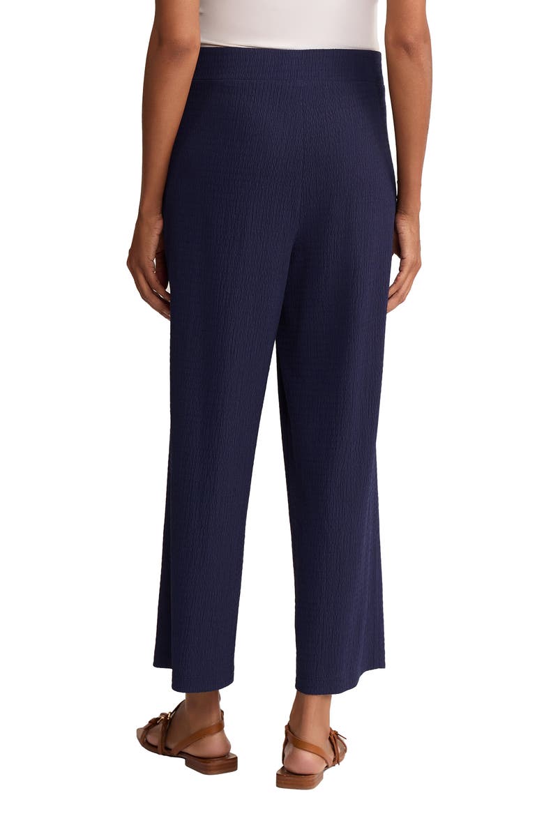 Crinkled High Waist Crop Wide Legs Pants, Alternate, color, PACIFIC NAVY