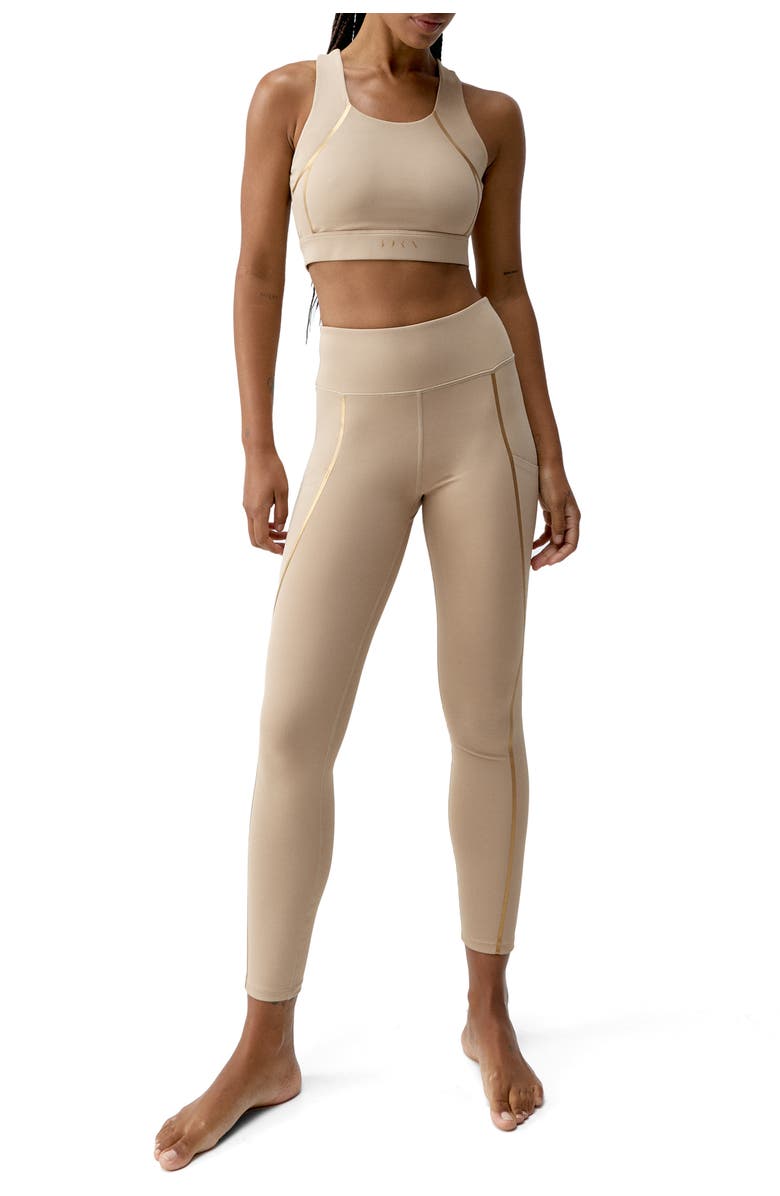 Born Living Yoga Gold Medium Support Performance Sport Top, Alternate, color, Stick