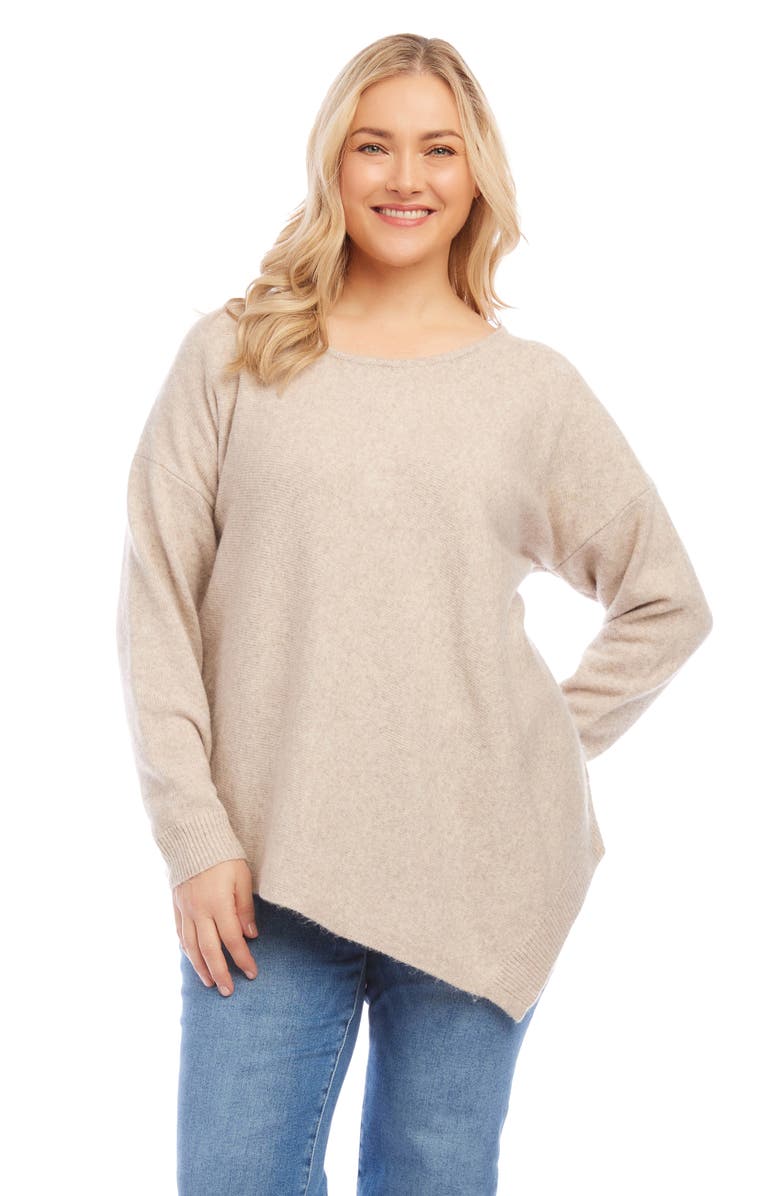 Karen Kane Asymmetric Hem Scoop Neck Sweater, Alternate, color, 