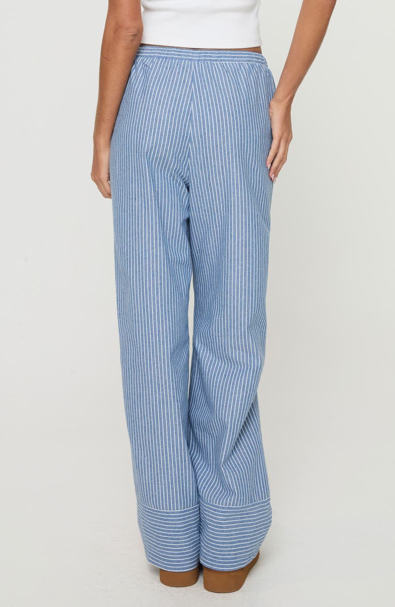 Princess Polly Veridian Stripe Cotton Blend Pants, Alternate, color, Blue