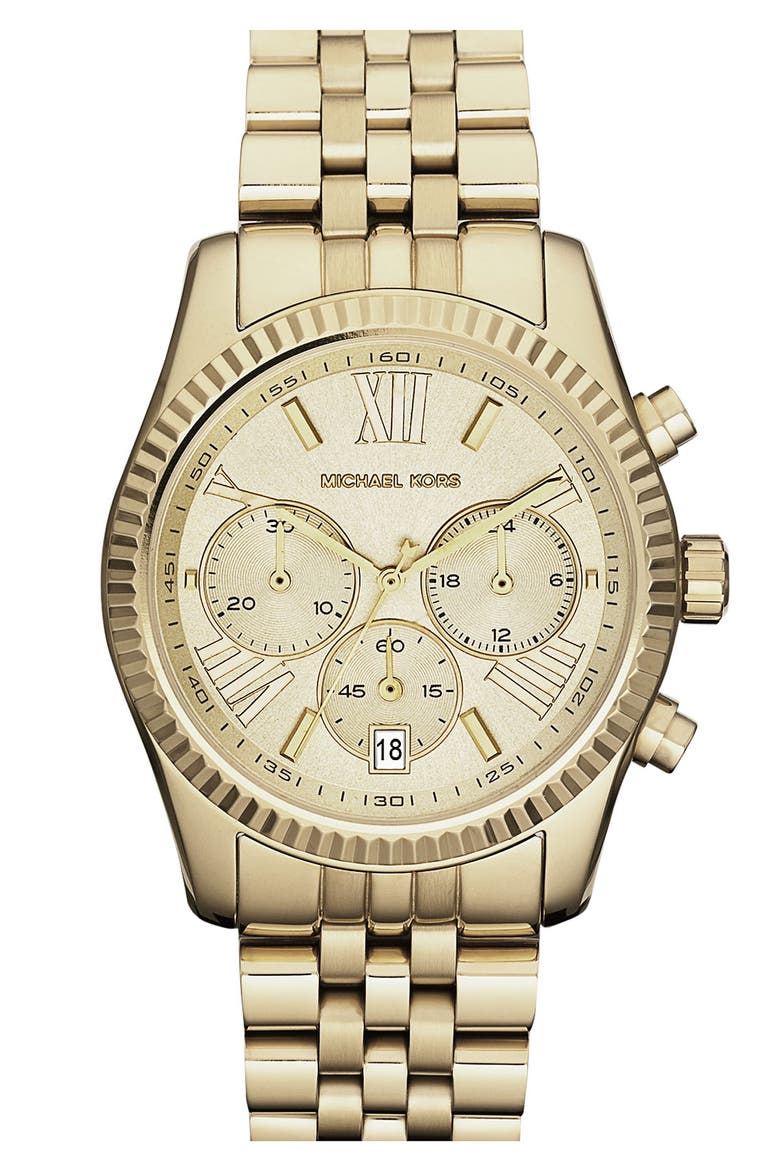 'Lexington' Chronograph Bracelet Watch, 38mm, Main, color, GOLD