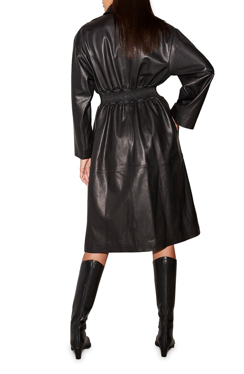 FRAME Pintucked Leather Coat, Alternate, color, 