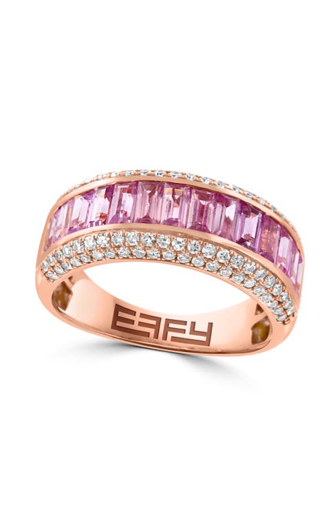 Pink Sapphire Band Ring in 14K Rose Gold