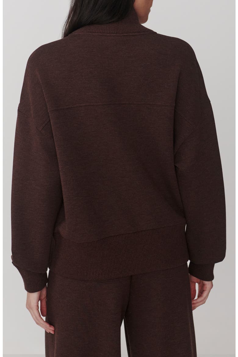 Bronya Button Placket Sweatshirt, Alternate, color, COFFEE BEAN MARL