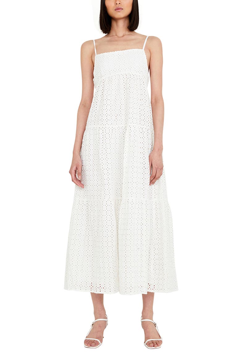 Broderie Flow Sundress, Main, color, IVORY