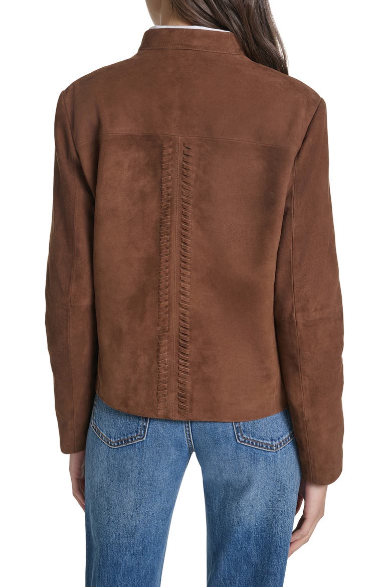 Convertible Collar Leather Jacket, Alternate, color, CHOCOLATE