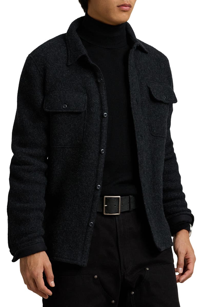 Polo Ralph Lauren Felted Wool Blend Shirt Jacket, Main, color, 