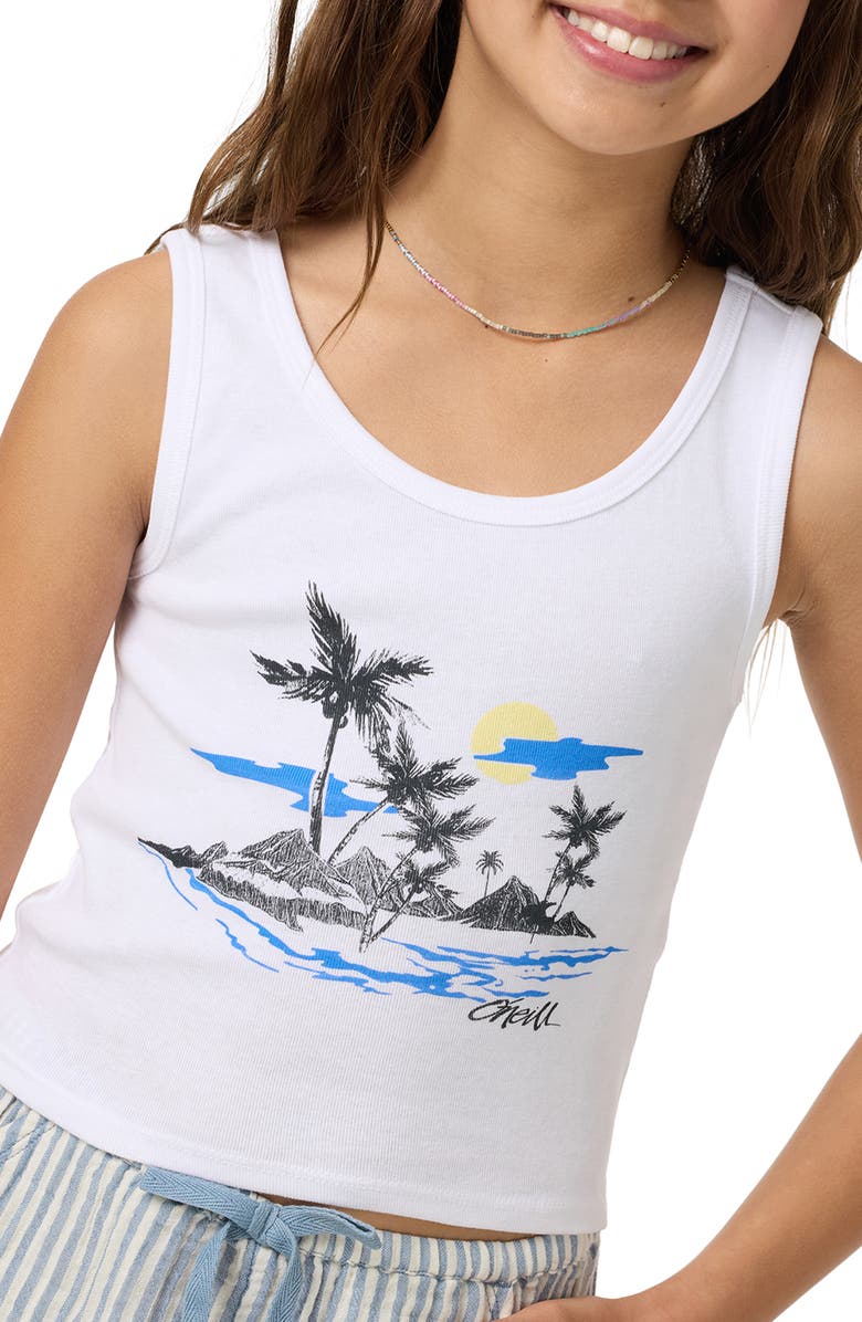 O'Neill Kids' Motu Tristan Tank, Alternate, color, White