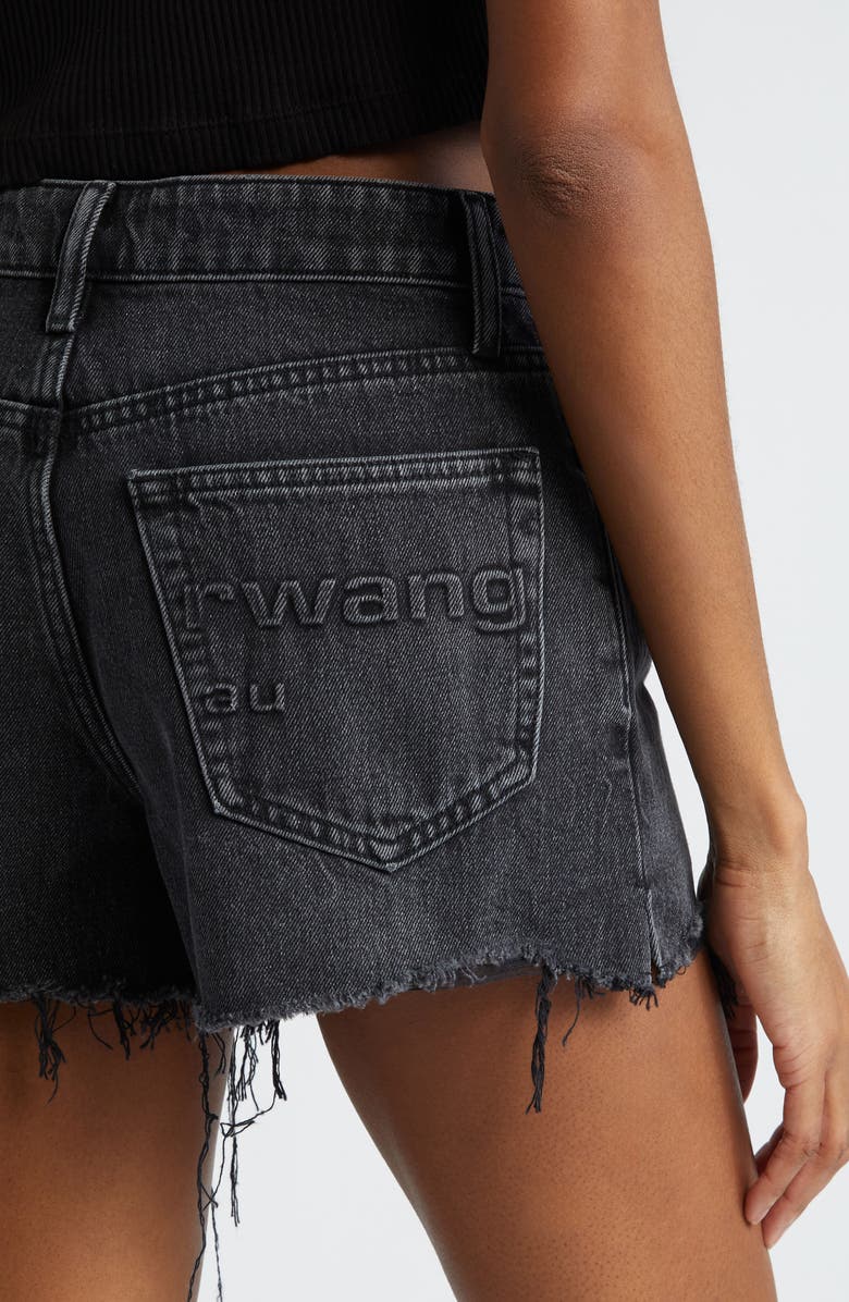 Alexander Wang Bit High Waist Cutoff Denim Shorts, Alternate, color, 