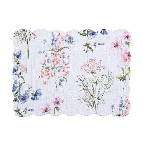 C & F Home C&f Home Cynthia Cotton Quilted Reversible Placemats Set Of 6, 13" X 19" In Purple