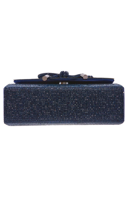Lady Couture Rhinestone Top Handle Evening Bag In Navy